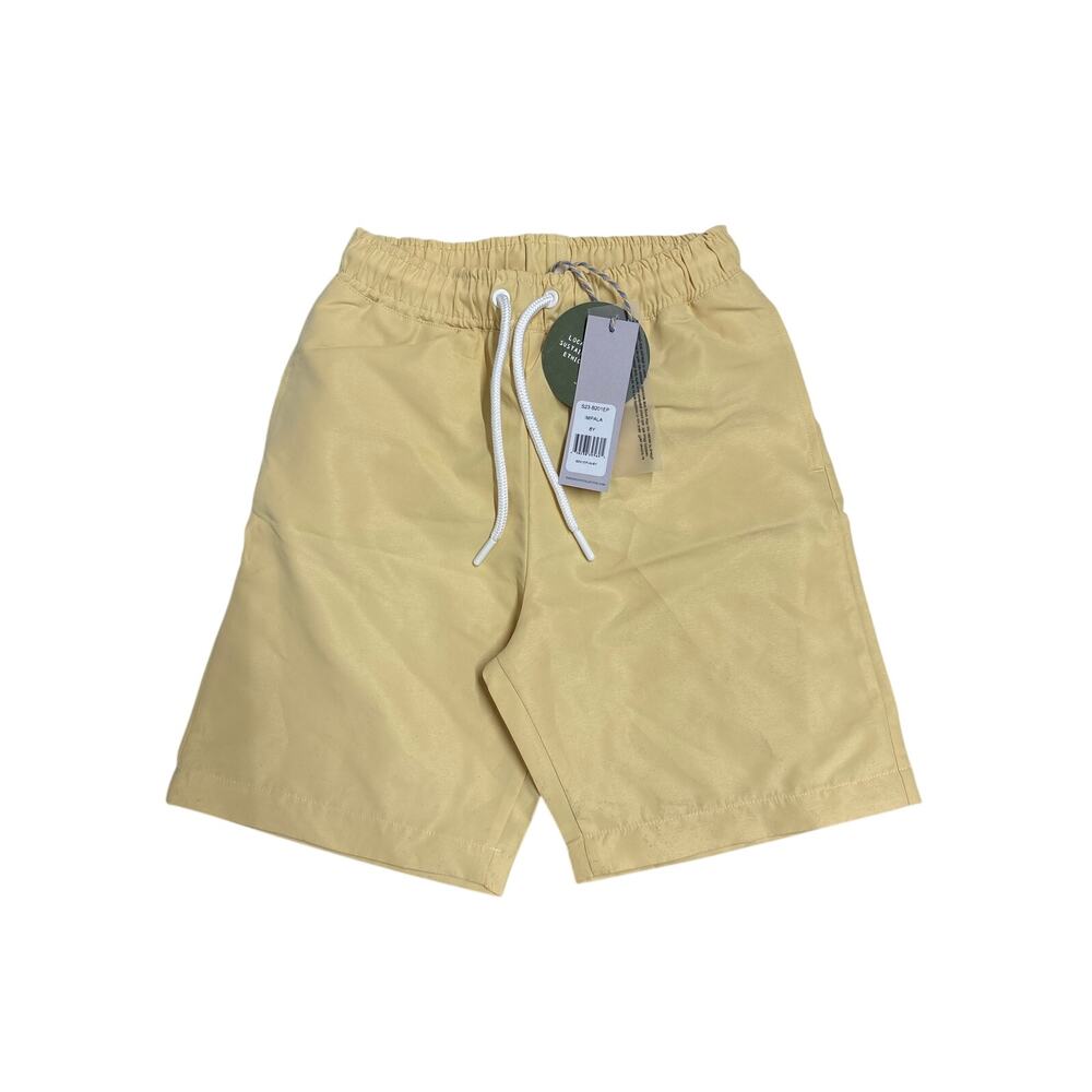NEW NWT 12-13 Sunday Collective Boys yellow Swim trunks organic lined